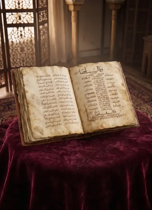 Detalle de manuscrito de poesía y letras tradicionales de la música andalusí